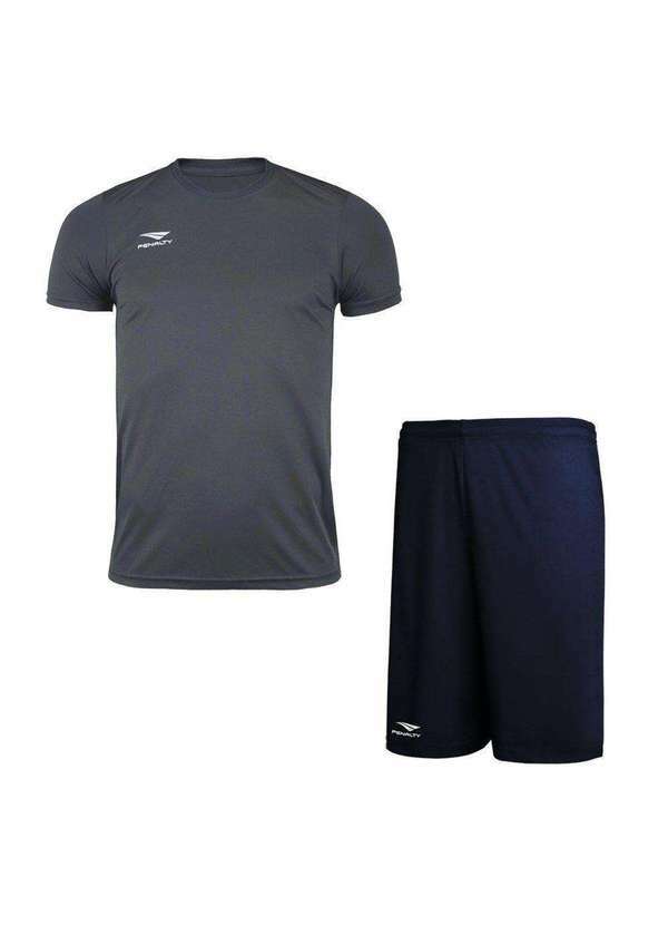Penalty - Conjunto Penalty X Camiseta e Calção Juvenil Cinza