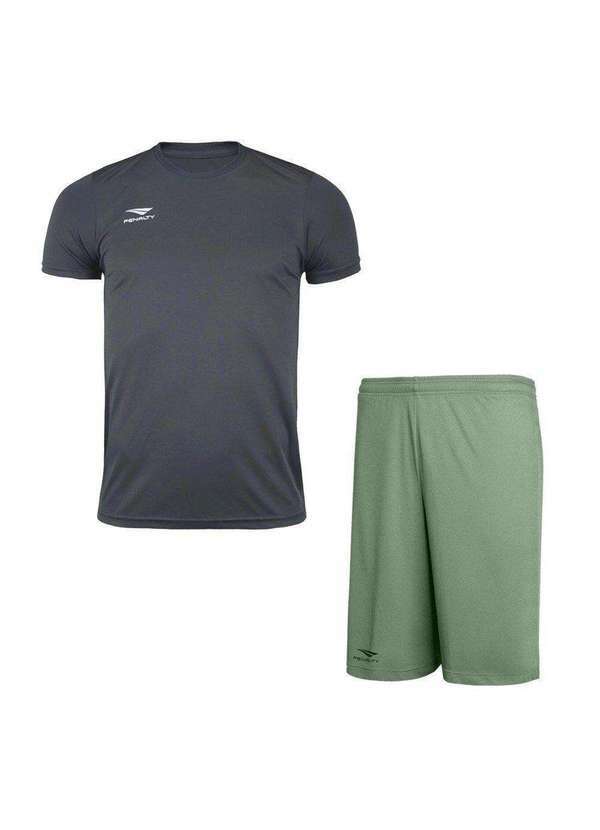 Penalty - Conjunto Penalty X Camiseta e Calção Juvenil Cinza