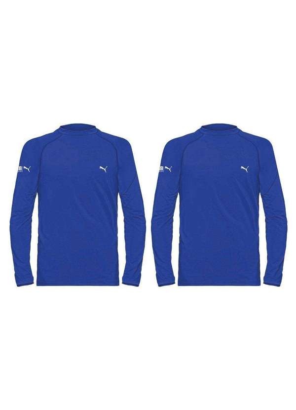 Puma - Kit 2 Camisas Térmicas Puma Uv50 Manga Longa Juvenil Azul
