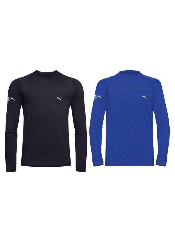 Puma - Kit 2 Camisas Térmicas Puma Uv50 Manga Longa Juvenil Azul