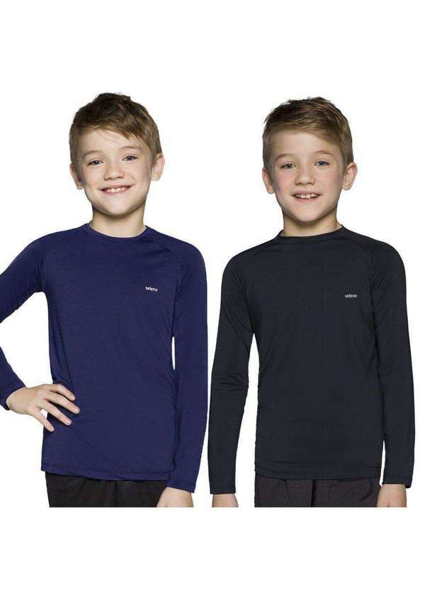 Selene - Kit 2 Camisas Térmicas Selene Proteção Uv50 Infantil Azul