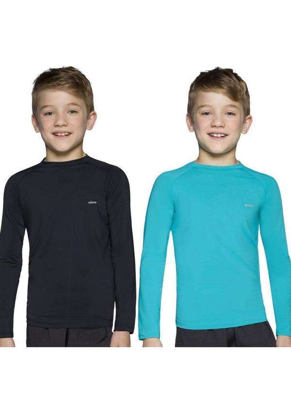 Selene - Kit 2 Camisas Térmicas Selene Proteção Uv50 Infantil Preto