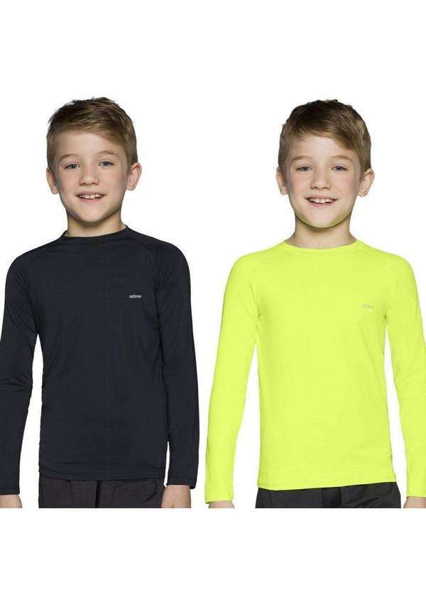 Selene - Kit 2 Camisas Térmicas Selene Proteção Uv50 Infantil Preto