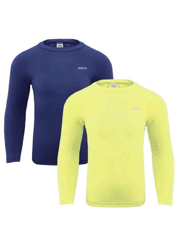 Selene - Kit 2 Camisas Térmicas Selene Proteção Uv50 Juvenil Azul