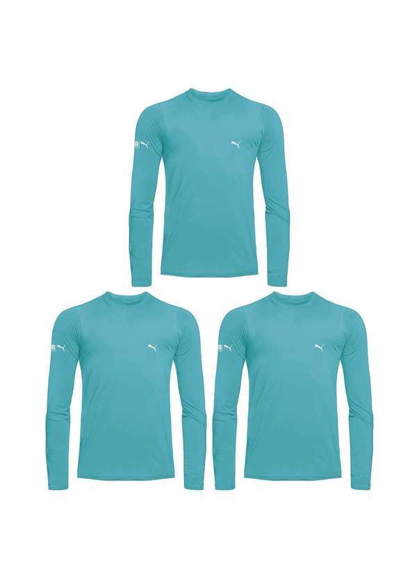 Puma - Kit 3 Camisas Térmicas Puma Uv50 Manga Longa Infantil Azul