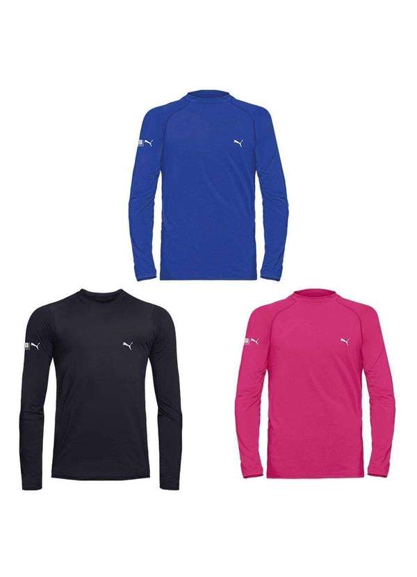 Puma - Kit 3 Camisas Térmicas Puma Uv50 Manga Longa Juvenil Rosa 1