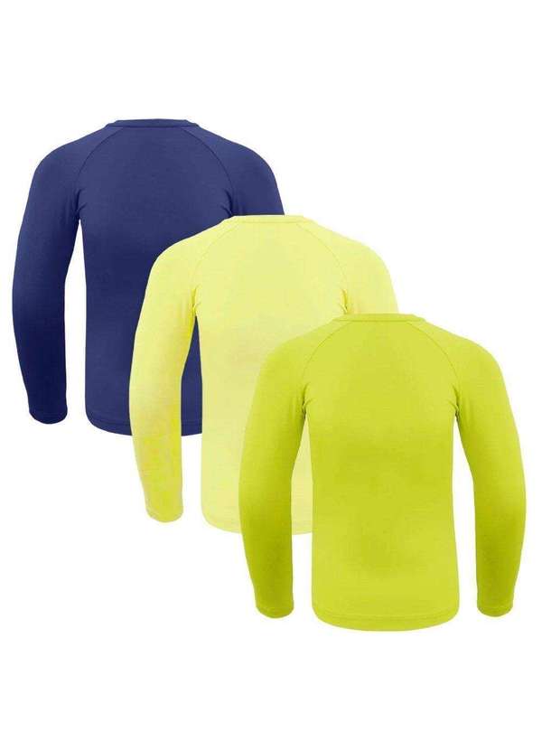 Selene - Kit 3 Camisas Térmicas Selene Proteção Uv50 Juvenil Amarelo 2