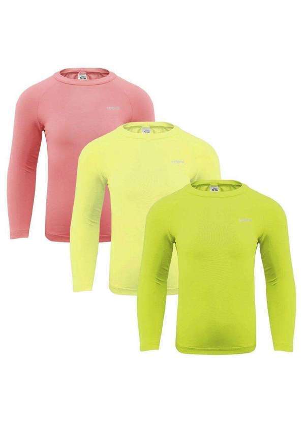 Selene - Kit 3 Camisas Térmicas Selene Proteção Uv50 Juvenil Laranja