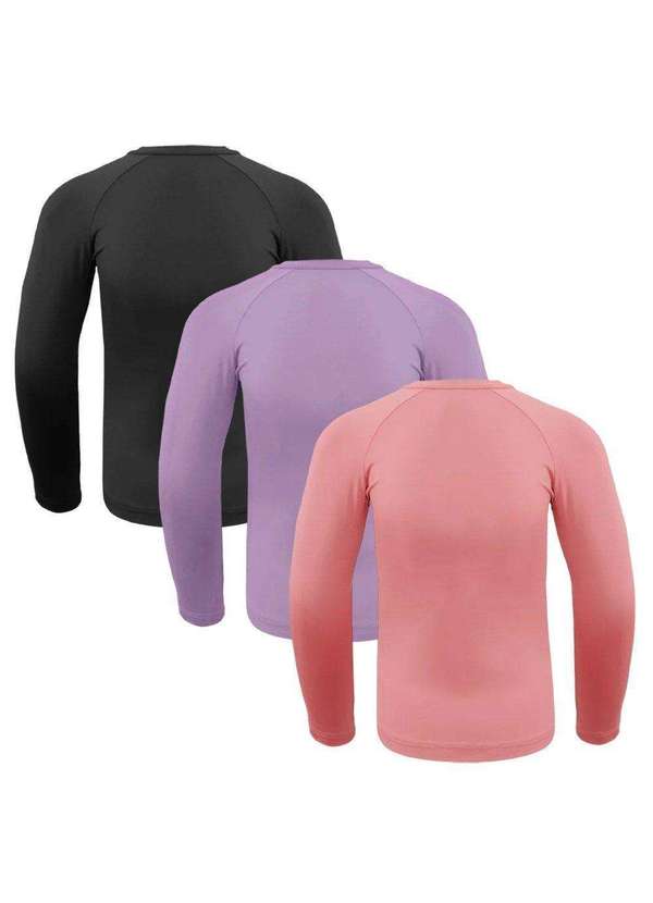 Selene - Kit 3 Camisas Térmicas Selene Proteção Uv50 Juvenil Preto 2