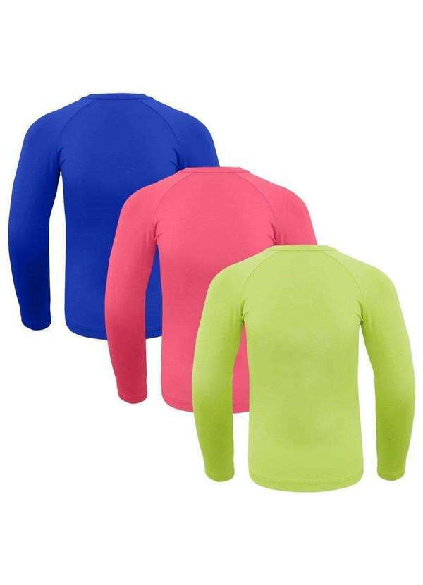 Selene - Kit 3 Camisas Térmicas Selene Proteção Uv50 Juvenil Rosa 2