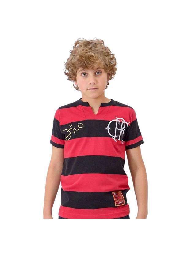 Braziline - Camisa Braziline Flamengo Flatri Zico Infantil Vermelho