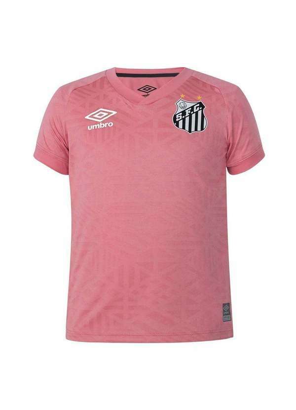 Umbro - Camisa Umbro Santos Outubro Rosa 2022/23 Infantil Rosa