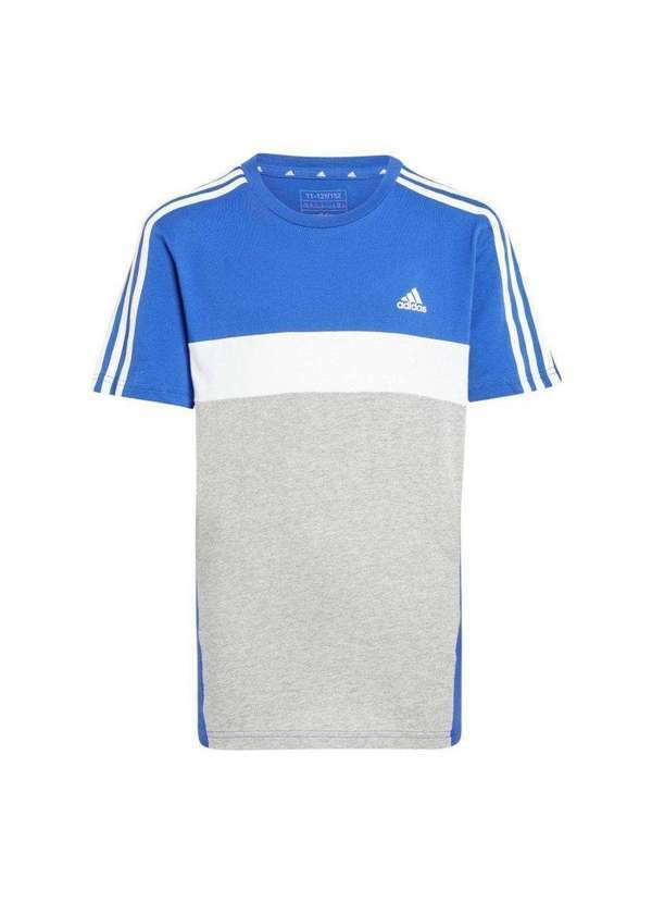 Adidas - Camiseta Adidas Colorblock 3 Stripes Infantil Azul