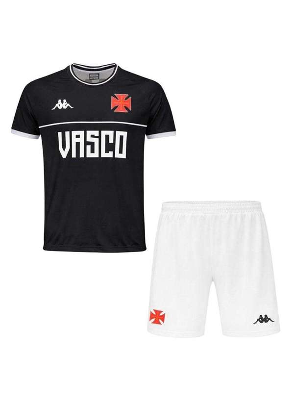Kappa - Conjunto Kappa Vasco da Gama Supporter Infantil Preto