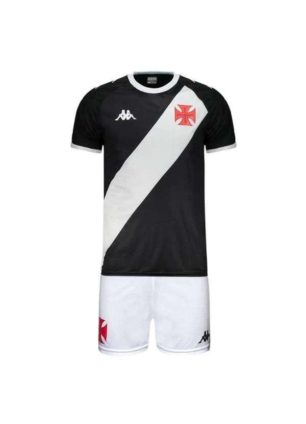 Kappa - Conjunto Kappa Vasco Supporter Class Infantil Preto