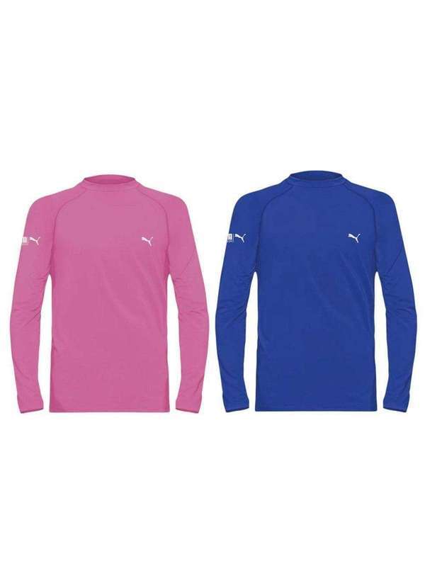 Puma - Kit 2 Camisas Térmicas Puma Uv50 Manga Longa Juvenil Rosa
