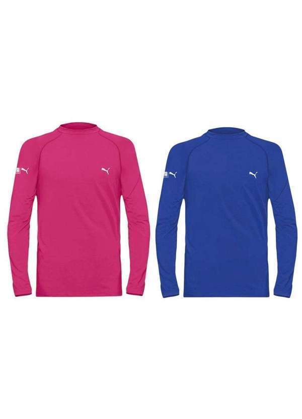 Puma - Kit 2 Camisas Térmicas Puma Uv50 Manga Longa Juvenil Azul