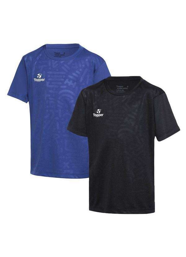 Topper - Kit 2 Camisetas Topper Funny Classic Juvenil Azul