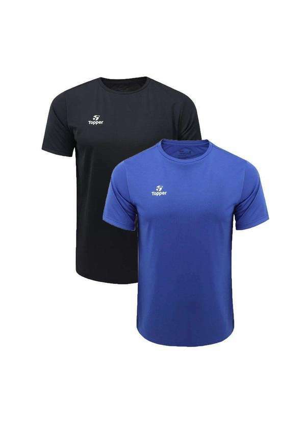 Topper - Kit 2 Camisetas Topper Fut Classic Juvenil Preto