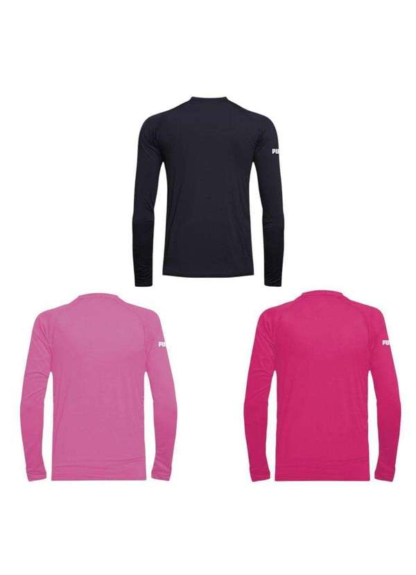 Puma - Kit 3 Camisas Térmicas Puma Uv50 Manga Longa Juvenil Preto 2