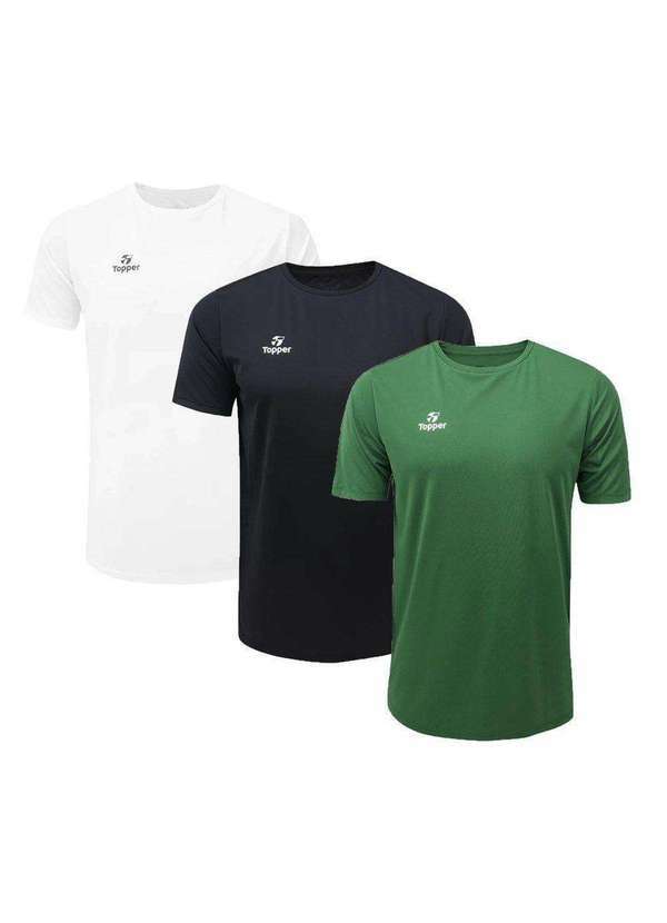 Topper - Kit 3 Camisetas Topper Fut Classic Juvenil Branco