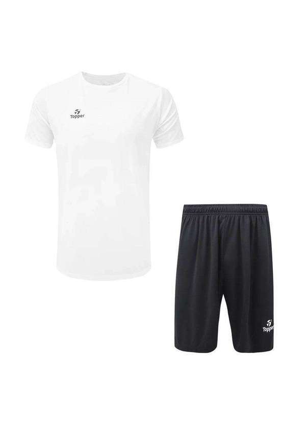Topper - Kit Camiseta e Calção Topper Fut Classic New Juvenil Branco