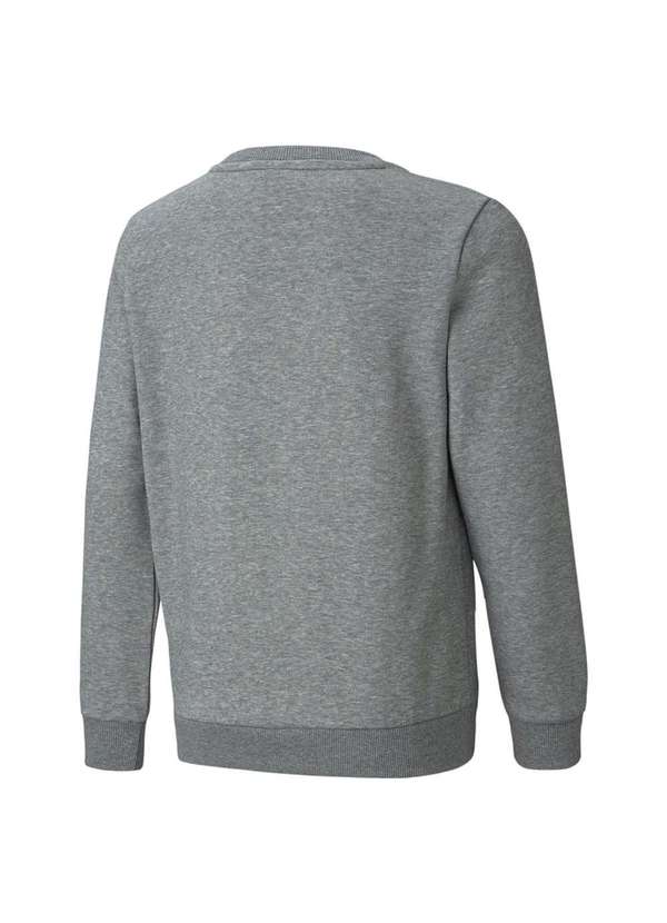 Puma - Blusa Moletom Puma Essentials Crew Neck Big Logo Juvenil Cinza 2