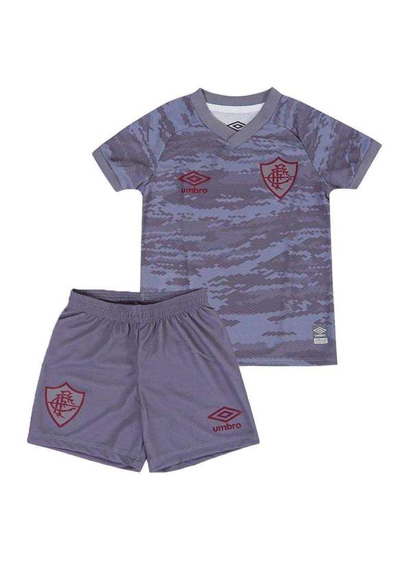 Umbro - Conjunto Umbro Fluminense Iii 2021/22 Infantil Cinza