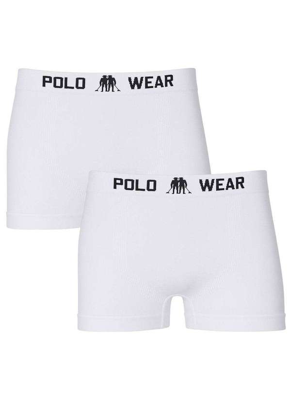 Polo Wear - Kit 2 Cuecas Boxer Polo Wear Basic Infantil Branco