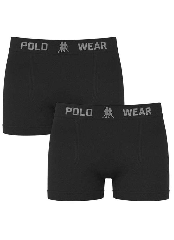 Polo Wear - Kit 2 Cuecas Boxer Polo Wear Basic Infantil Preto