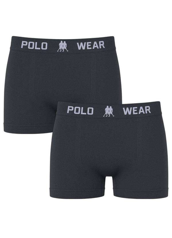 Polo Wear - Kit 2 Cuecas Boxer Polo Wear Basic Infantil Cinza
