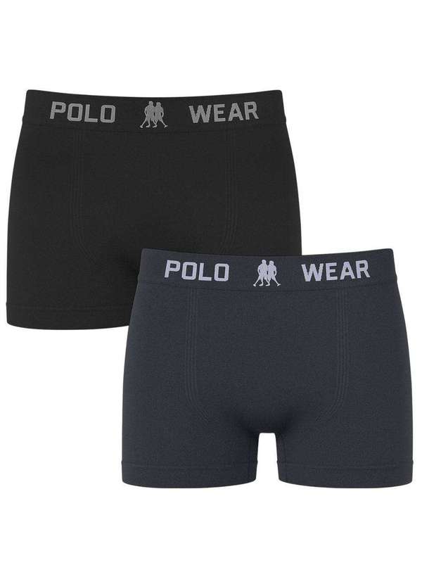 Polo Wear - Kit 2 Cuecas Boxer Polo Wear Basic Infantil Preto