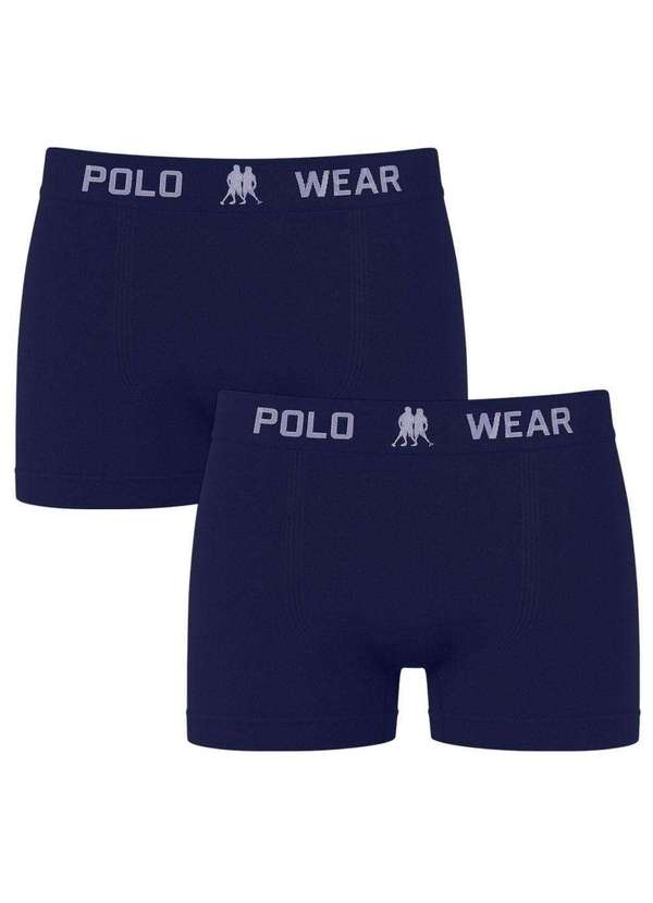 Polo Wear - Kit 2 Cuecas Boxer Polo Wear Basic Infantil Azul