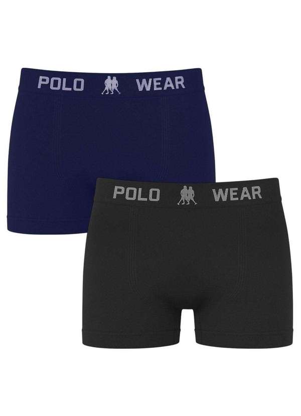 Polo Wear - Kit 2 Cuecas Boxer Polo Wear Basic Infantil Azul