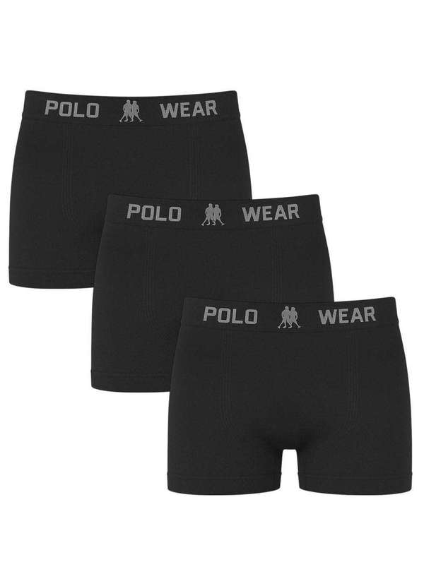 Polo Wear - Kit 3 Cuecas Boxer Polo Wear Basic Infantil Preto 1
