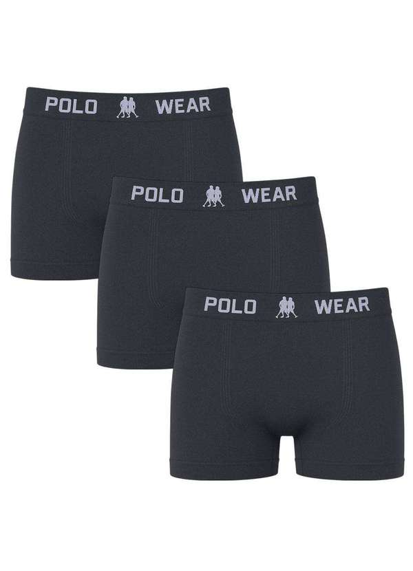 Polo Wear - Kit 3 Cuecas Boxer Polo Wear Basic Infantil Cinza