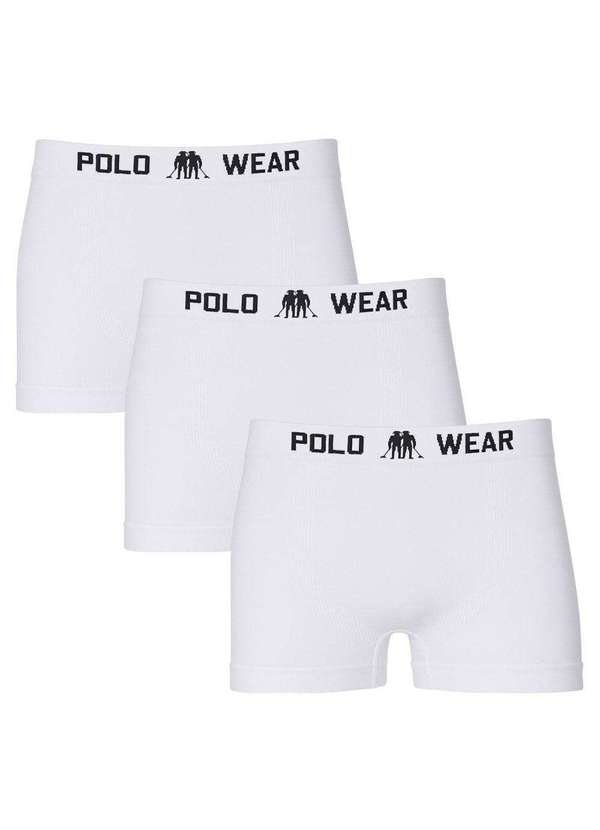 Polo Wear - Kit 3 Cuecas Boxer Polo Wear Basic Infantil Branco