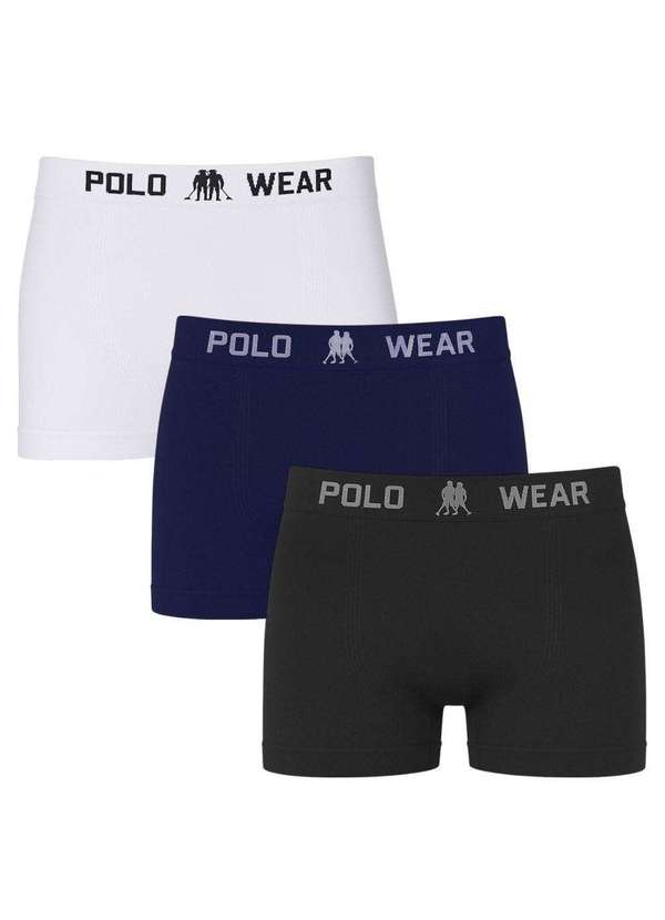 Polo Wear - Kit 3 Cuecas Boxer Polo Wear Basic Infantil Branco