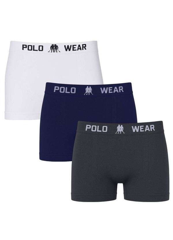 Polo Wear - Kit 3 Cuecas Boxer Polo Wear Basic Infantil Branco