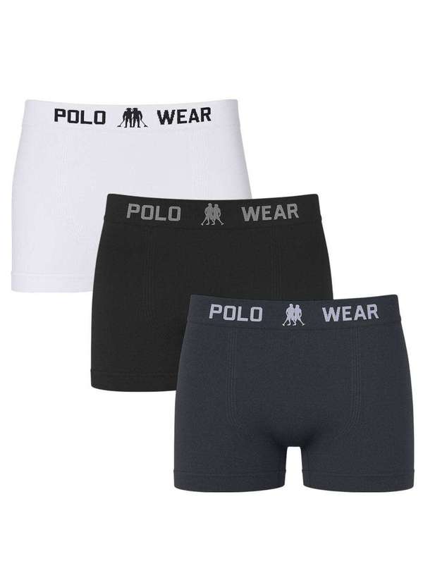 Polo Wear - Kit 3 Cuecas Boxer Polo Wear Basic Infantil Preto