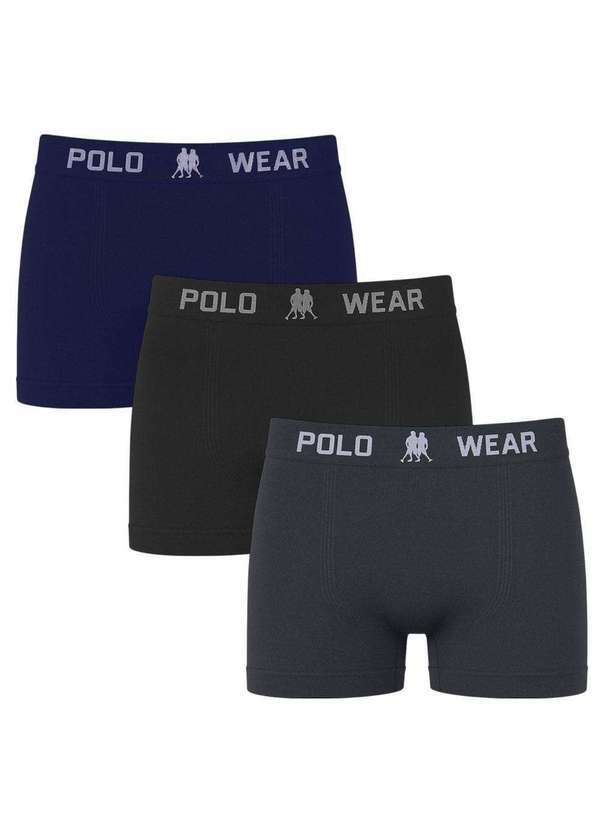 Polo Wear - Kit 3 Cuecas Boxer Polo Wear Basic Infantil Azul 1