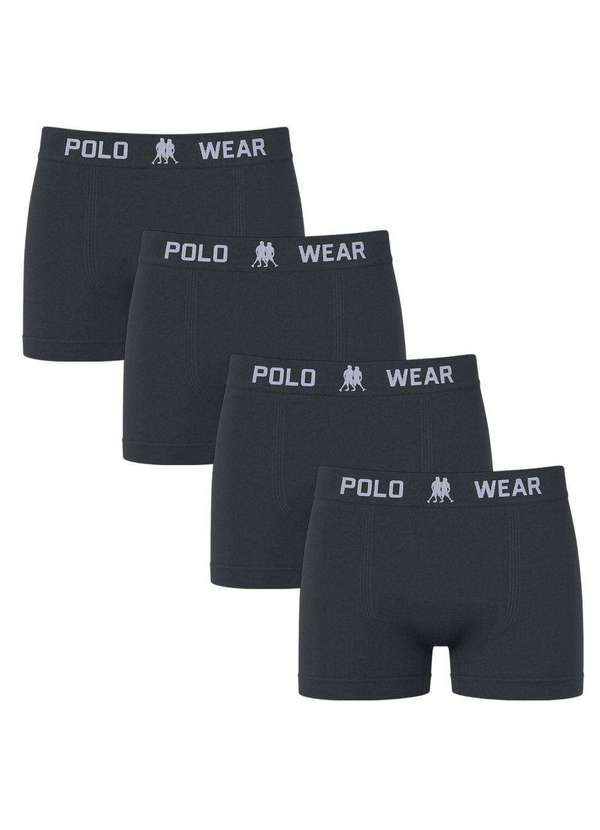Polo Wear - Kit 4 Cuecas Boxer Polo Wear Basic Infantil Cinza