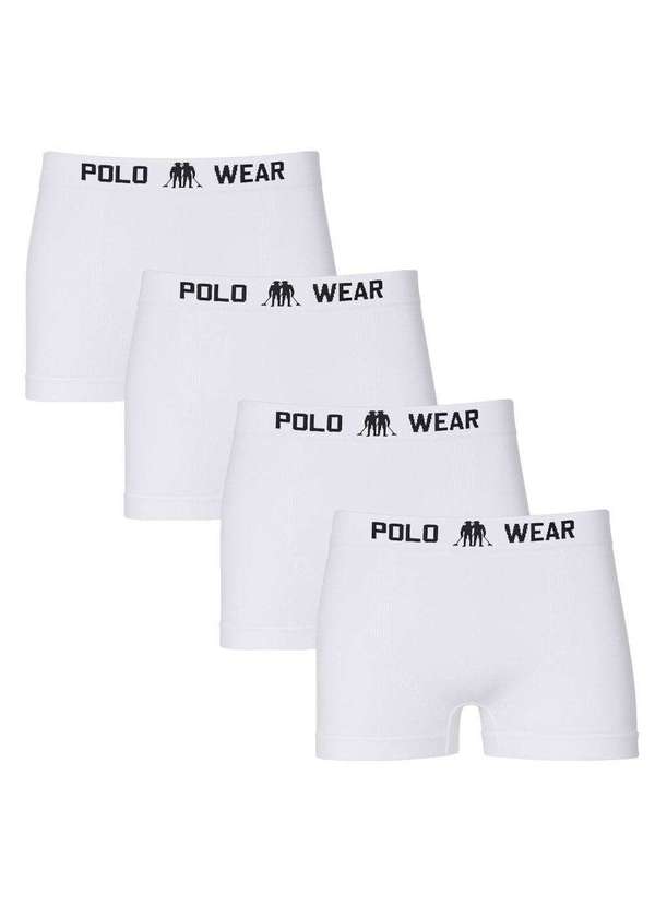 Polo Wear - Kit 4 Cuecas Boxer Polo Wear Basic Infantil Branco