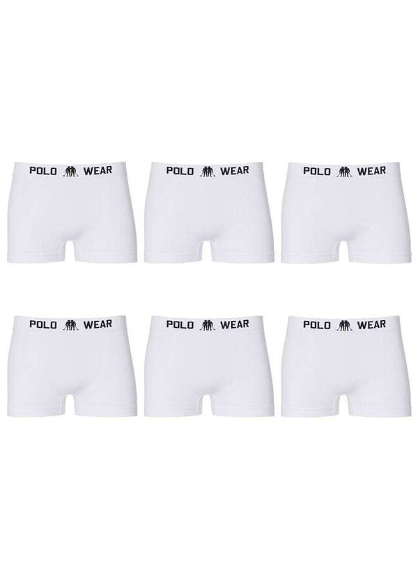 Polo Wear - Kit 6 Cuecas Boxer Polo Wear Basic Infantil Branco