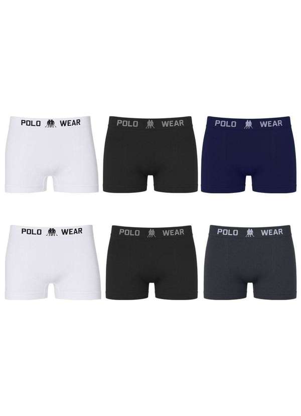 Polo Wear - Kit 6 Cuecas Boxer Polo Wear Basic Infantil Branco