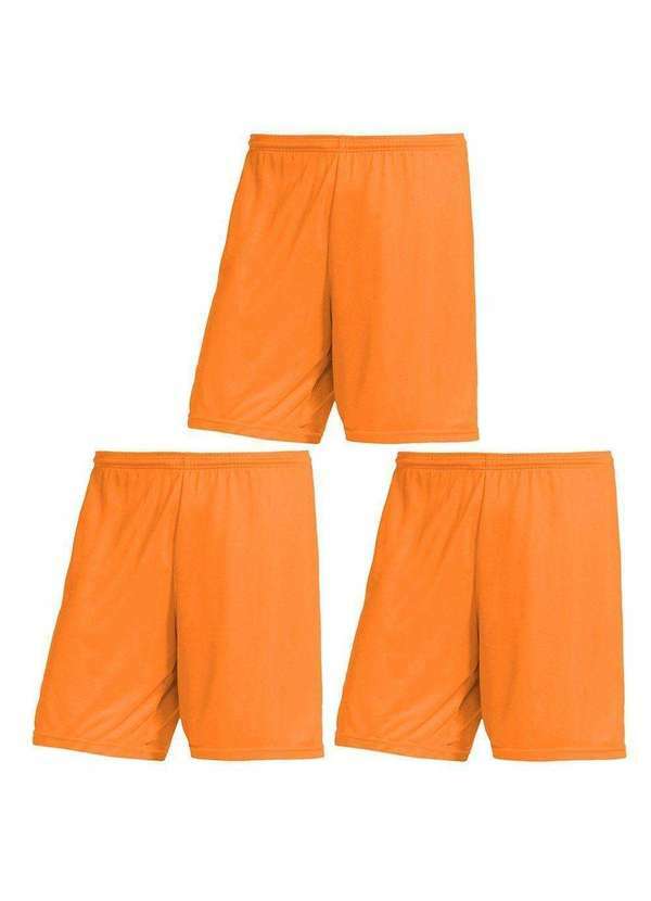 Pmc - Kit 3 Calções Pmc Futebol Infantil Laranja