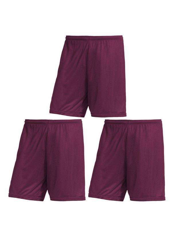 Pmc - Kit 3 Calções Pmc Futebol Infantil Vermelho