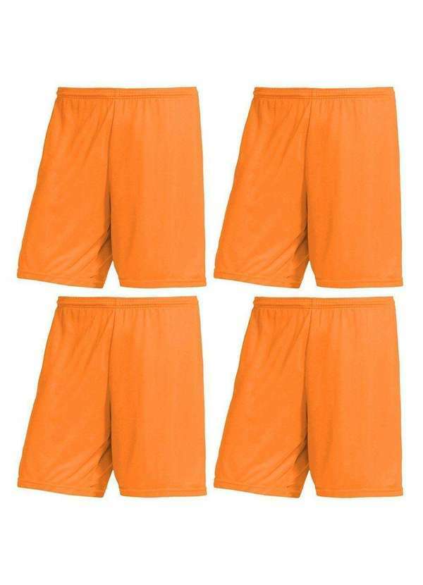 Pmc - Kit 4 Calções Pmc Futebol Infantil Laranja