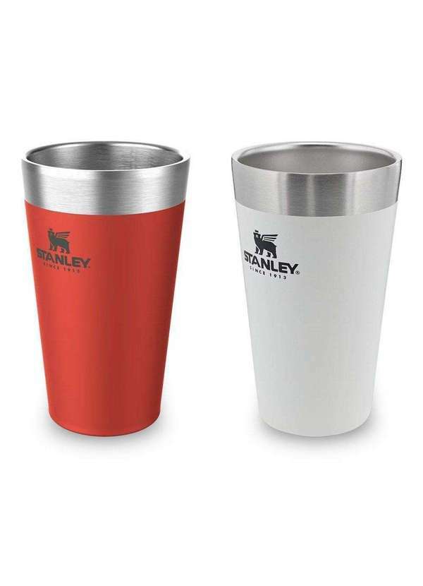 Stanley - Kit 2 Copos Térmicos de Cerveja Stanley Beer Pint 473ml Vermelho