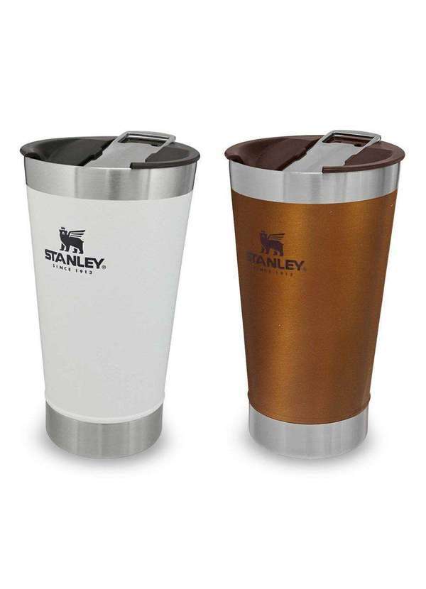 Stanley - Kit 2 Copos Térmicos de Cerveja Stanley com Tampa 473ml Branco